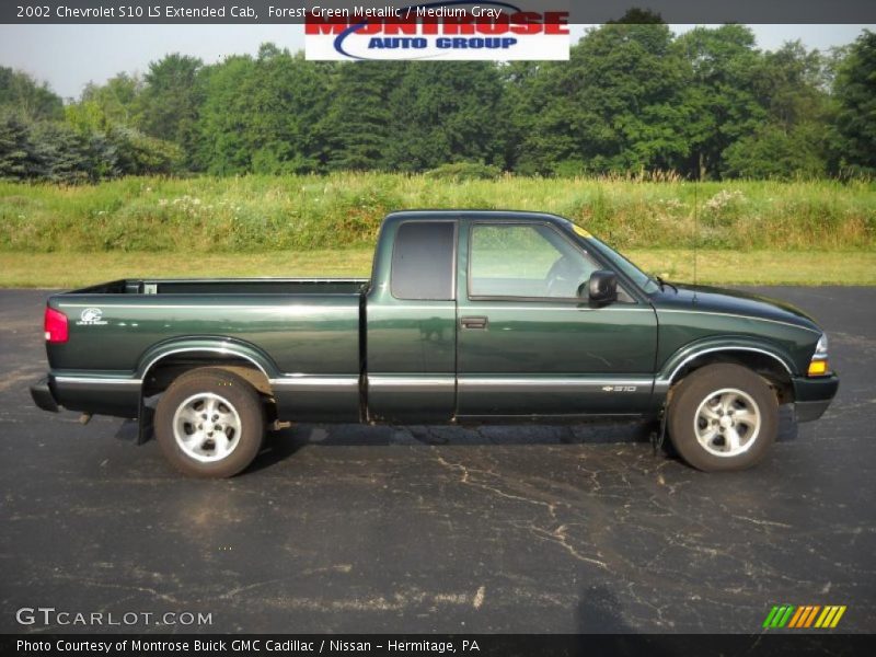 Forest Green Metallic / Medium Gray 2002 Chevrolet S10 LS Extended Cab