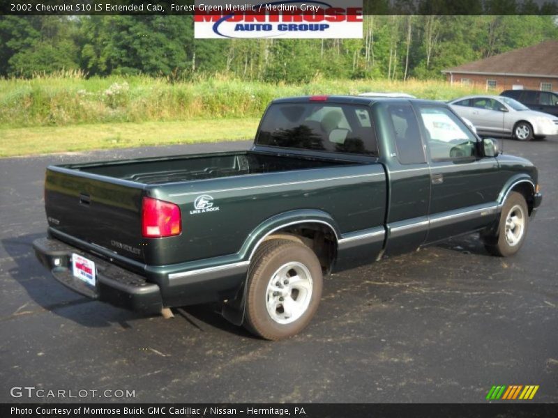 Forest Green Metallic / Medium Gray 2002 Chevrolet S10 LS Extended Cab