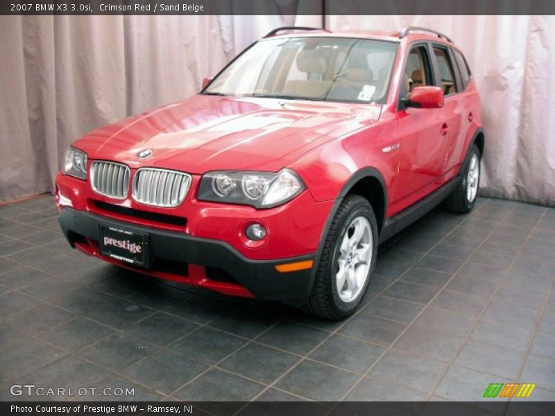 Crimson Red / Sand Beige 2007 BMW X3 3.0si