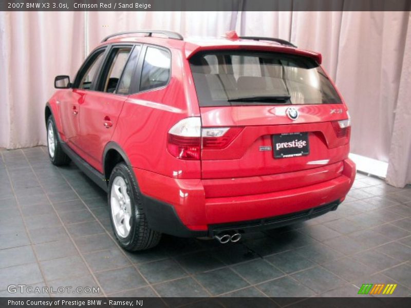 Crimson Red / Sand Beige 2007 BMW X3 3.0si