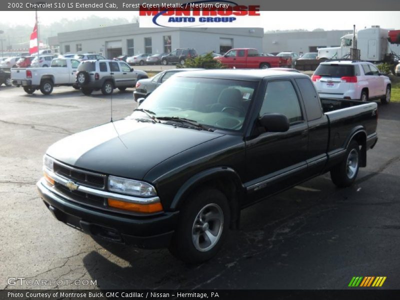 Forest Green Metallic / Medium Gray 2002 Chevrolet S10 LS Extended Cab