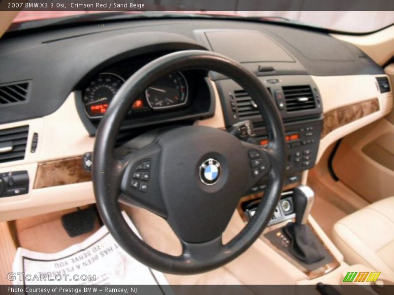 Crimson Red / Sand Beige 2007 BMW X3 3.0si