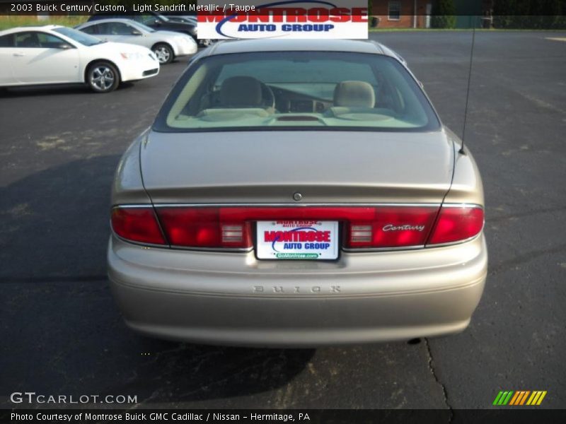 Light Sandrift Metallic / Taupe 2003 Buick Century Custom