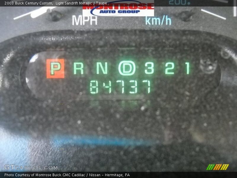 Light Sandrift Metallic / Taupe 2003 Buick Century Custom
