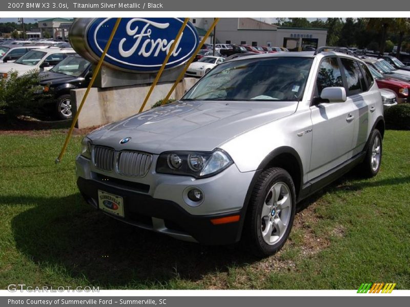 Titanium Silver Metallic / Black 2007 BMW X3 3.0si