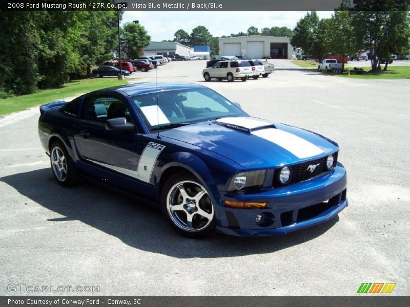 Vista Blue Metallic / Black/Blue 2008 Ford Mustang Roush 427R Coupe