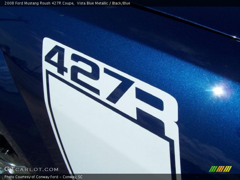 Vista Blue Metallic / Black/Blue 2008 Ford Mustang Roush 427R Coupe