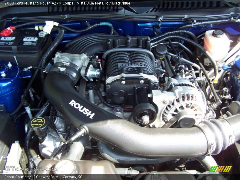 Vista Blue Metallic / Black/Blue 2008 Ford Mustang Roush 427R Coupe