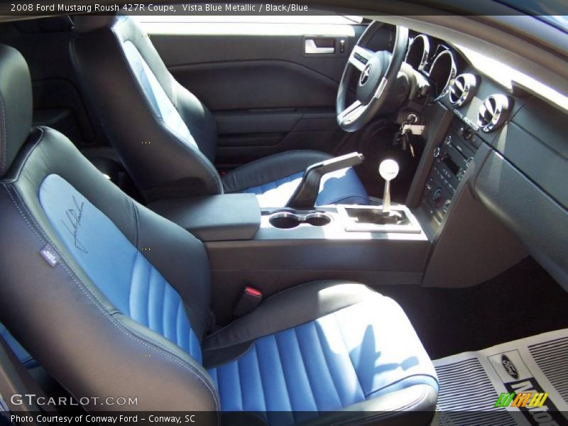 Vista Blue Metallic / Black/Blue 2008 Ford Mustang Roush 427R Coupe