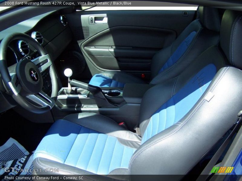 Vista Blue Metallic / Black/Blue 2008 Ford Mustang Roush 427R Coupe