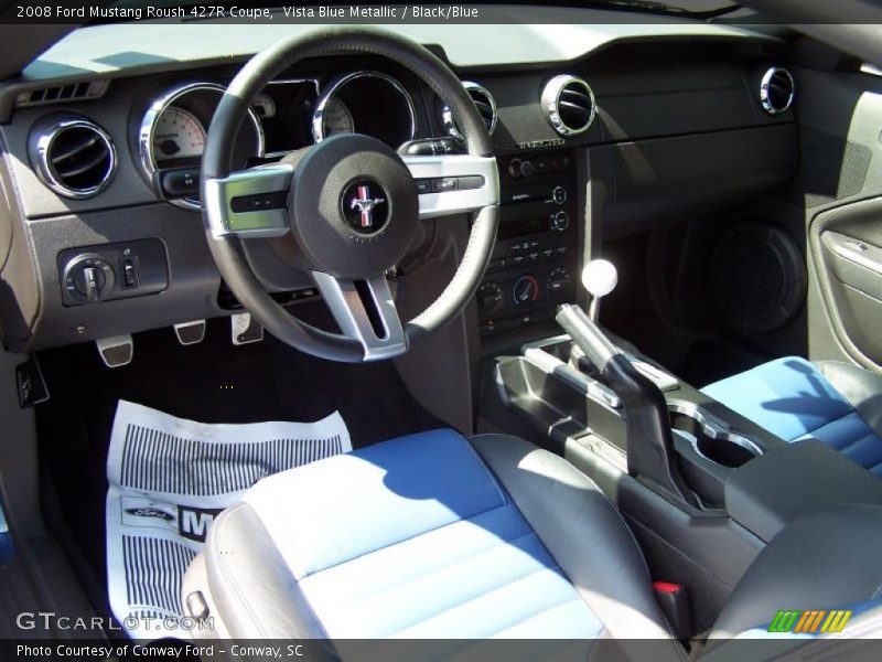 Vista Blue Metallic / Black/Blue 2008 Ford Mustang Roush 427R Coupe