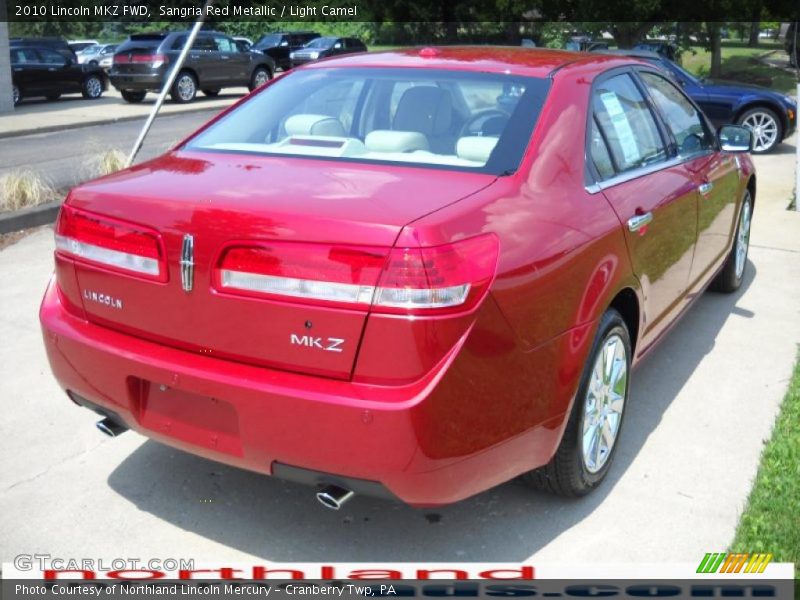 Sangria Red Metallic / Light Camel 2010 Lincoln MKZ FWD