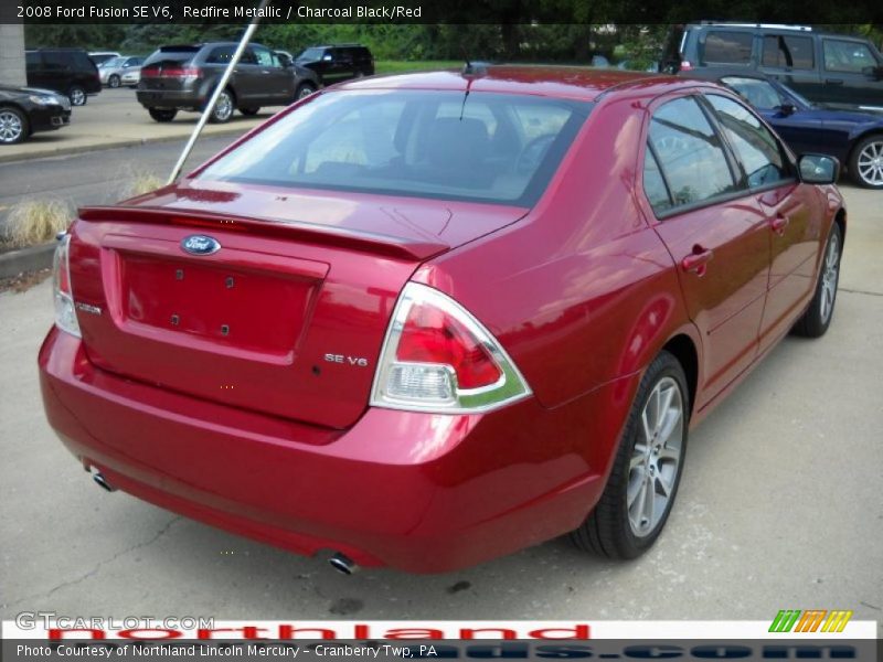 Redfire Metallic / Charcoal Black/Red 2008 Ford Fusion SE V6