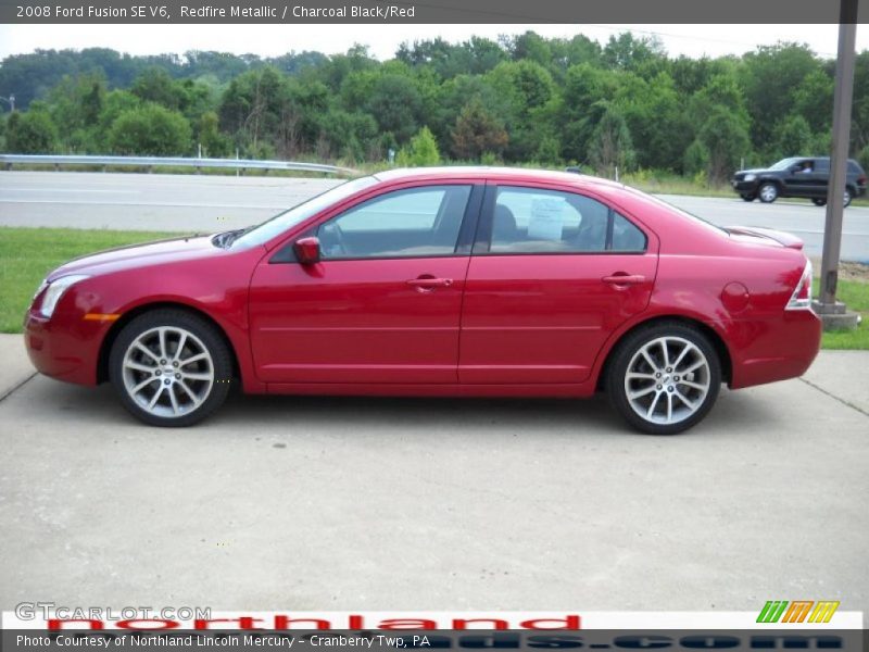 Redfire Metallic / Charcoal Black/Red 2008 Ford Fusion SE V6