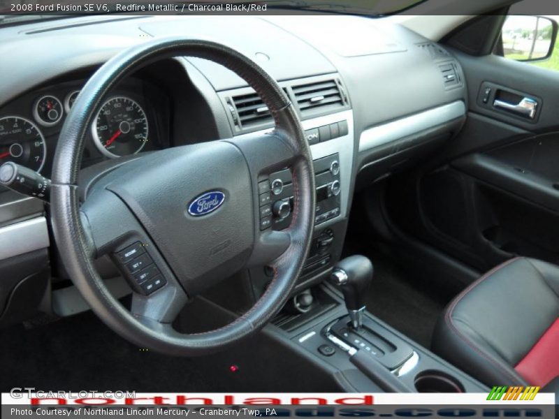 Redfire Metallic / Charcoal Black/Red 2008 Ford Fusion SE V6
