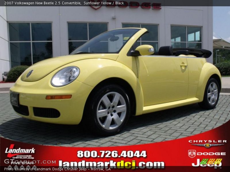 Sunflower Yellow / Black 2007 Volkswagen New Beetle 2.5 Convertible