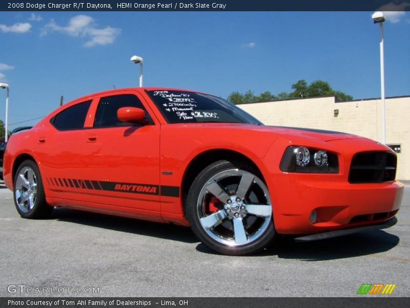 HEMI Orange Pearl / Dark Slate Gray 2008 Dodge Charger R/T Daytona