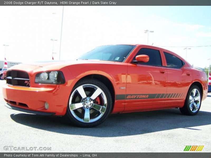 HEMI Orange Pearl / Dark Slate Gray 2008 Dodge Charger R/T Daytona