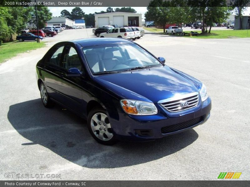 Deep Ocean Blue / Gray 2008 Kia Spectra EX Sedan