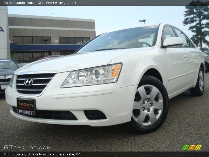 Pearl White / Camel 2010 Hyundai Sonata GLS