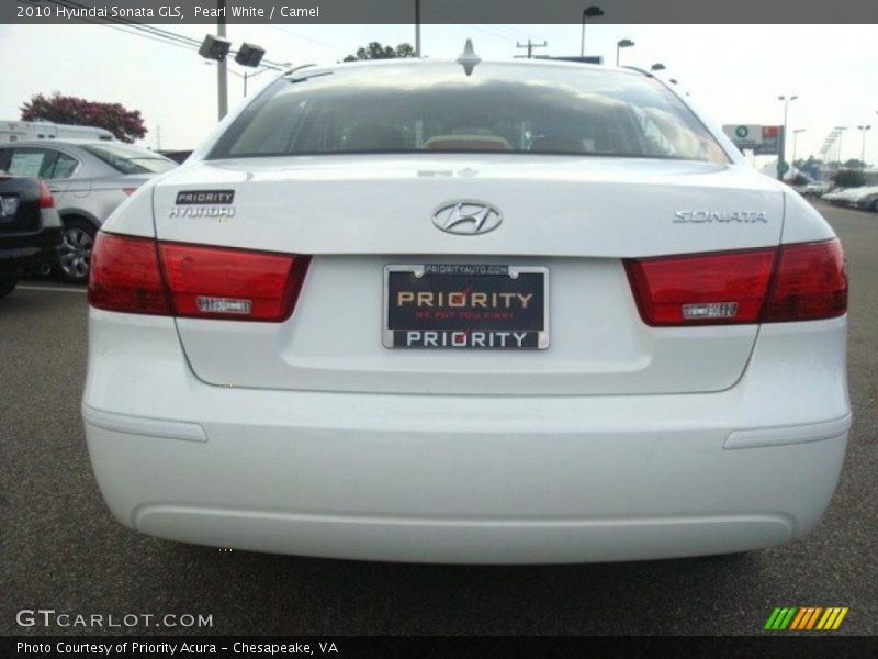 Pearl White / Camel 2010 Hyundai Sonata GLS