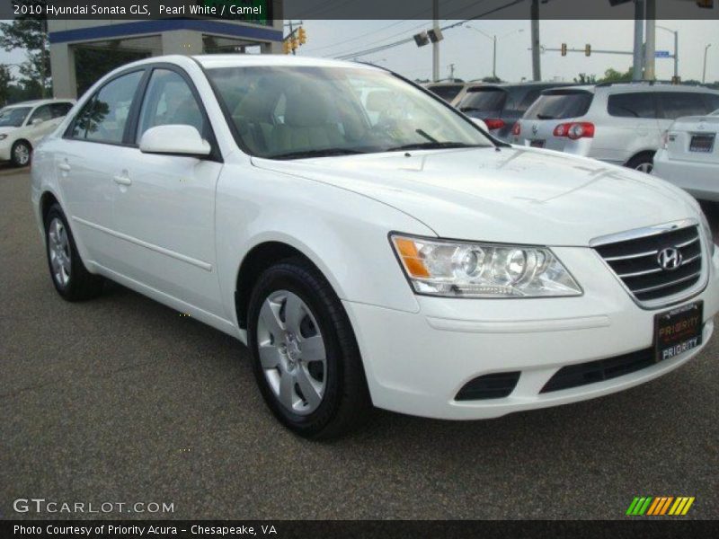 Pearl White / Camel 2010 Hyundai Sonata GLS