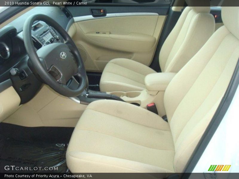 Pearl White / Camel 2010 Hyundai Sonata GLS