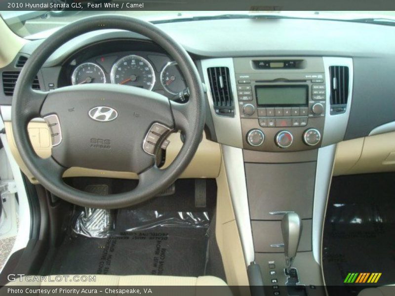 Pearl White / Camel 2010 Hyundai Sonata GLS