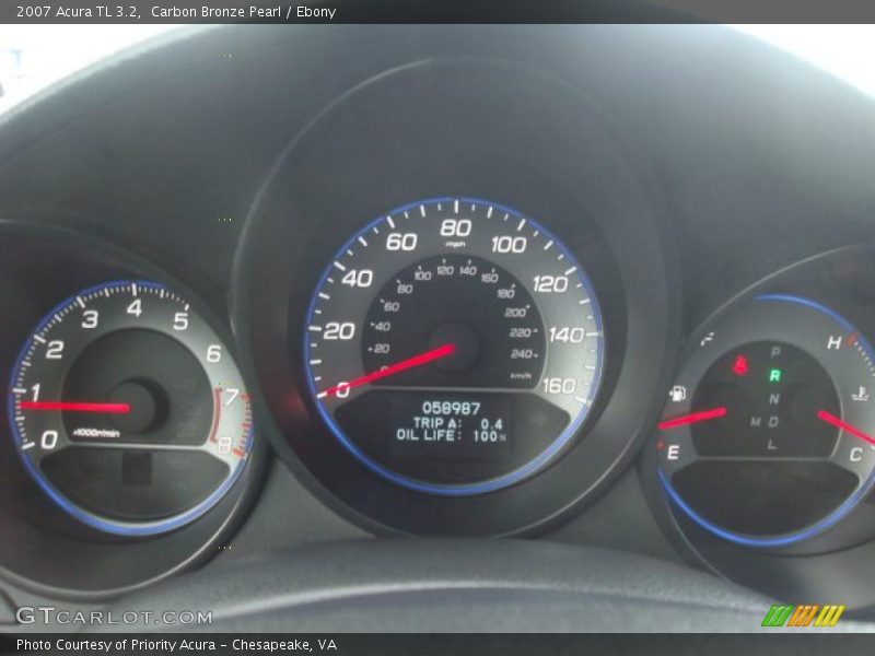 Carbon Bronze Pearl / Ebony 2007 Acura TL 3.2