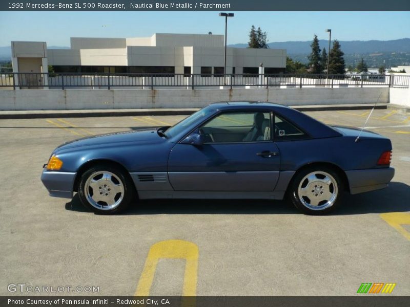 Nautical Blue Metallic / Parchment 1992 Mercedes-Benz SL 500 Roadster