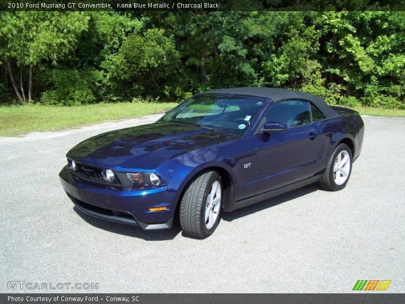 Kona Blue Metallic / Charcoal Black 2010 Ford Mustang GT Convertible