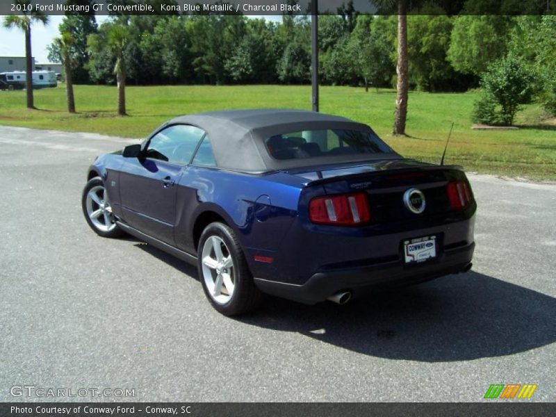 Kona Blue Metallic / Charcoal Black 2010 Ford Mustang GT Convertible