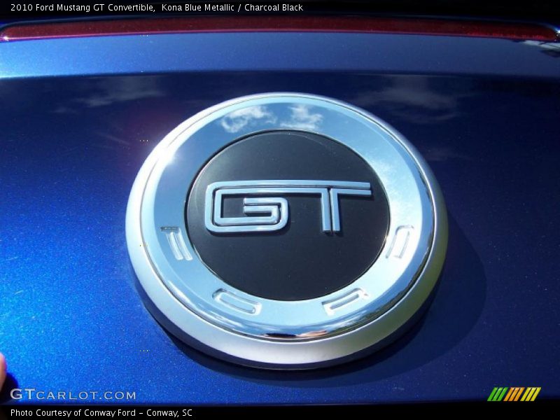 Kona Blue Metallic / Charcoal Black 2010 Ford Mustang GT Convertible