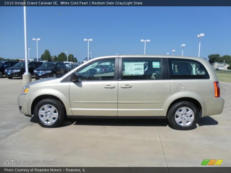 White Gold Pearl / Medium Slate Gray/Light Shale 2010 Dodge Grand Caravan SE