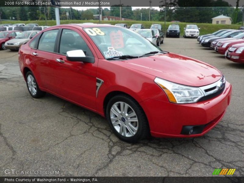 Vermillion Red / Medium Stone 2008 Ford Focus SE Sedan