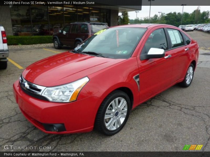 Vermillion Red / Medium Stone 2008 Ford Focus SE Sedan