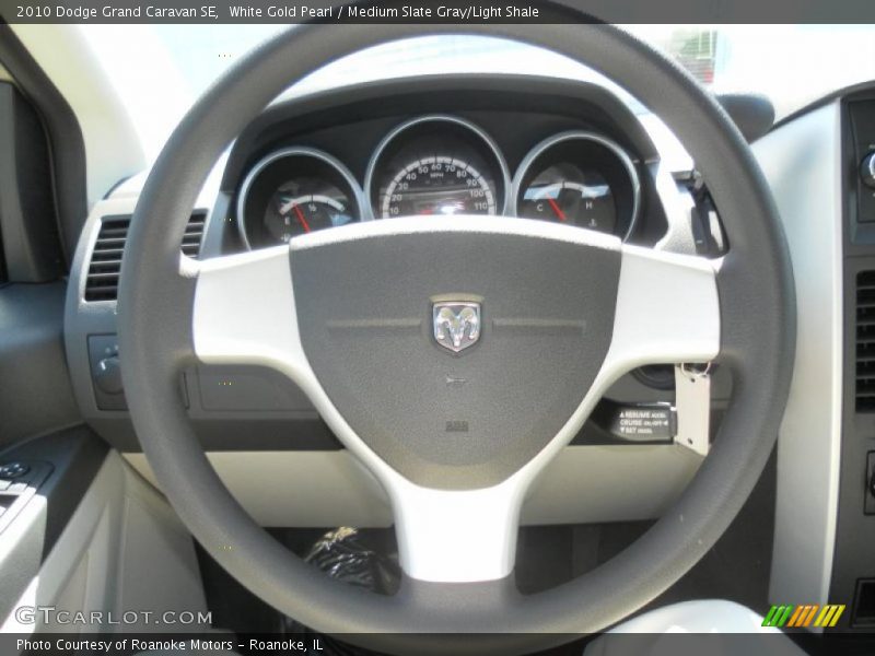 White Gold Pearl / Medium Slate Gray/Light Shale 2010 Dodge Grand Caravan SE