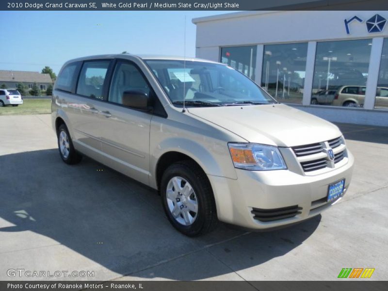 White Gold Pearl / Medium Slate Gray/Light Shale 2010 Dodge Grand Caravan SE