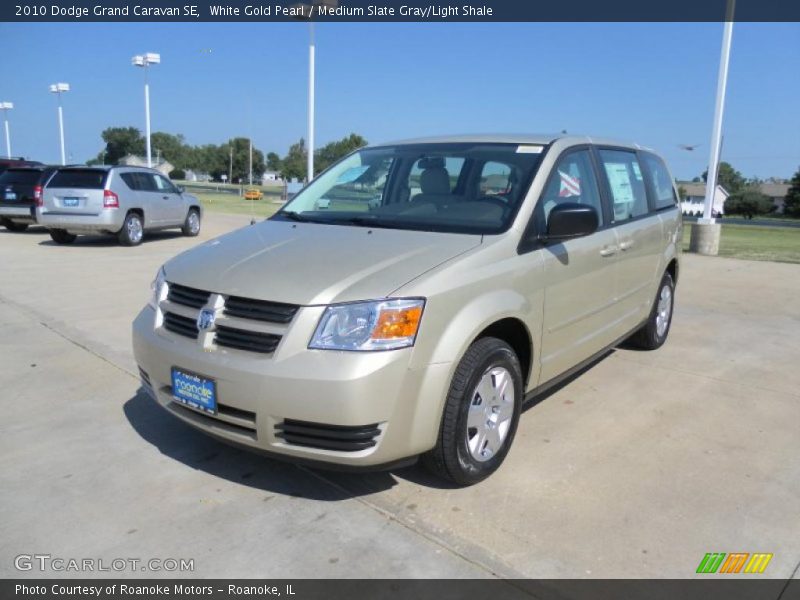White Gold Pearl / Medium Slate Gray/Light Shale 2010 Dodge Grand Caravan SE