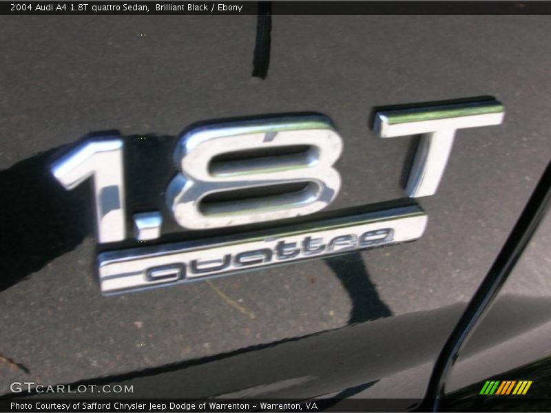 Brilliant Black / Ebony 2004 Audi A4 1.8T quattro Sedan