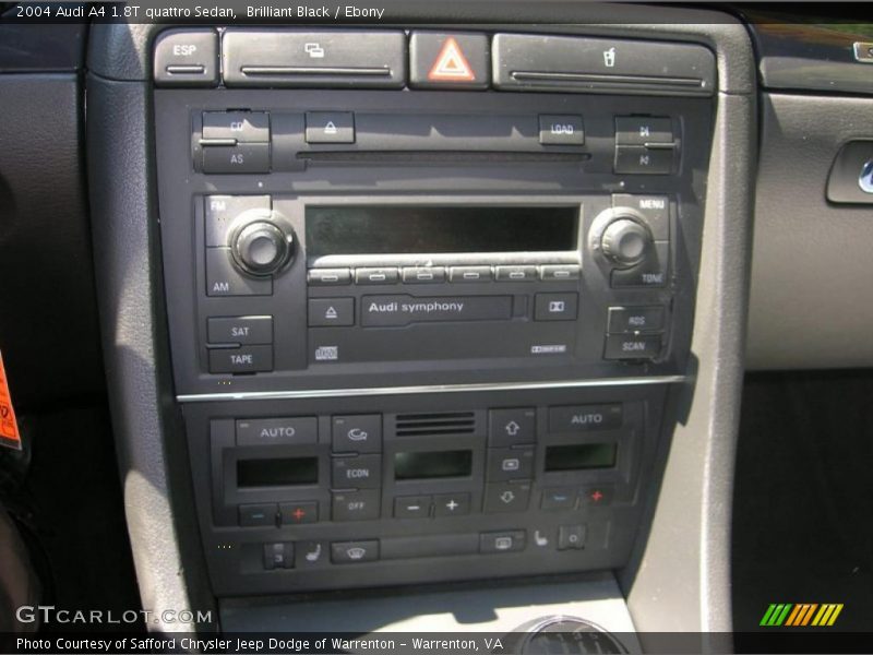 Brilliant Black / Ebony 2004 Audi A4 1.8T quattro Sedan