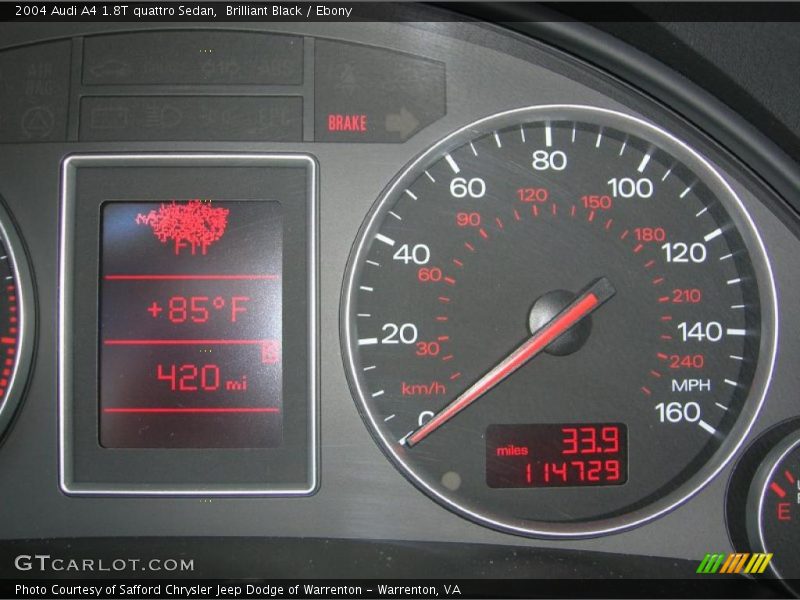 Brilliant Black / Ebony 2004 Audi A4 1.8T quattro Sedan