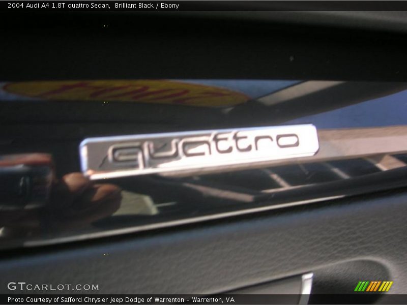 Brilliant Black / Ebony 2004 Audi A4 1.8T quattro Sedan