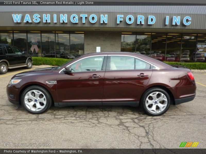 Cinnamon Red Metallic / Light Stone 2010 Ford Taurus SEL
