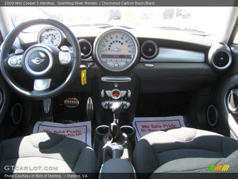 Sparkling Silver Metallic / Checkered Carbon Black/Black 2009 Mini Cooper S Hardtop