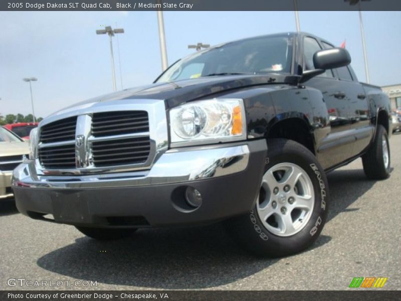 Black / Medium Slate Gray 2005 Dodge Dakota SLT Quad Cab