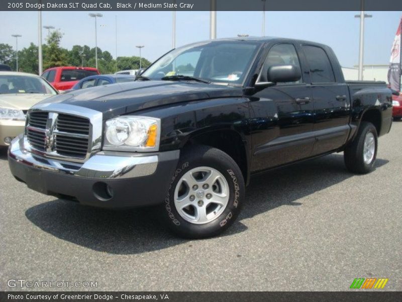 Black / Medium Slate Gray 2005 Dodge Dakota SLT Quad Cab