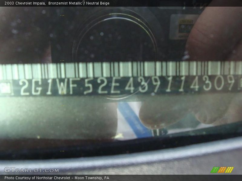 Bronzemist Metallic / Neutral Beige 2003 Chevrolet Impala