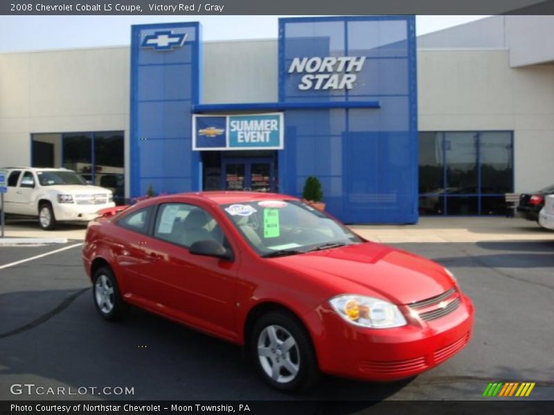 Victory Red / Gray 2008 Chevrolet Cobalt LS Coupe