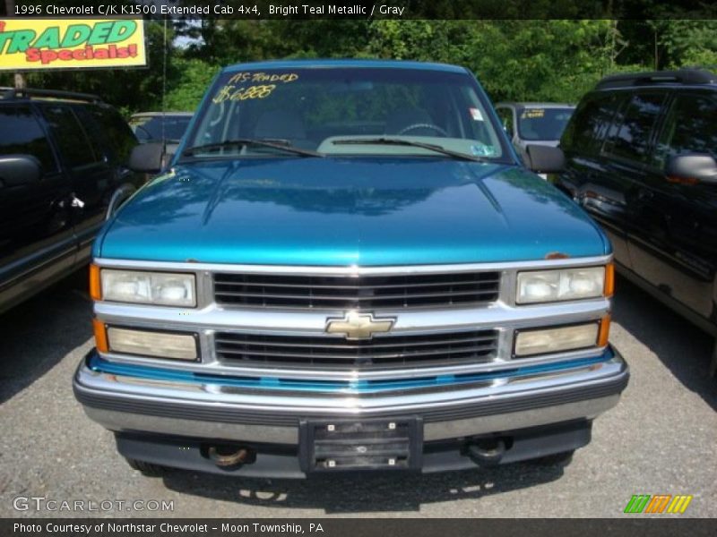 Bright Teal Metallic / Gray 1996 Chevrolet C/K K1500 Extended Cab 4x4